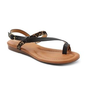 Kensie Rafaello Black and Leopard Sandals